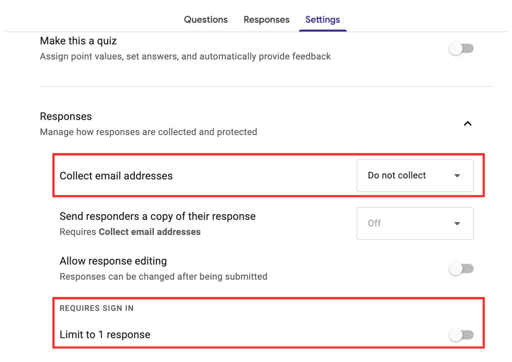 tat-thu-thap-email-va-gioi-han-phan-hoi-google-form